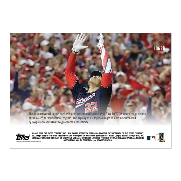 On-Card Auto Relic # to 10 - Juan Soto - MLB TOPPS NOW Card 1062B - Image 2