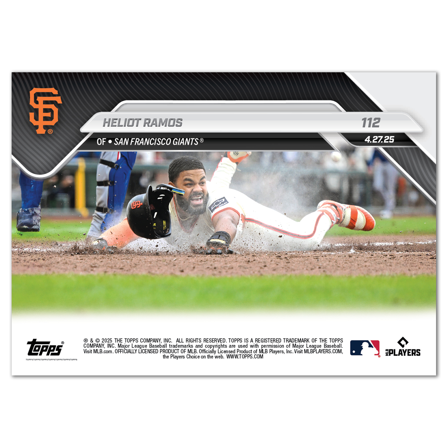 Heliot Ramos - 2025 MLB Topps NOW - Card 112 - PR: 1180 - Image 2