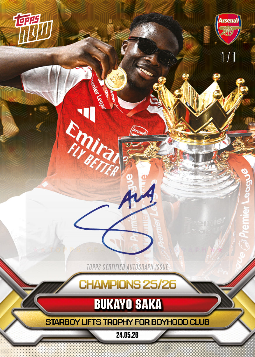 Bukayo Saka - 2025-26 Arsenal FC Topps NOW - Card 4 - PR: 7005 - Image 2