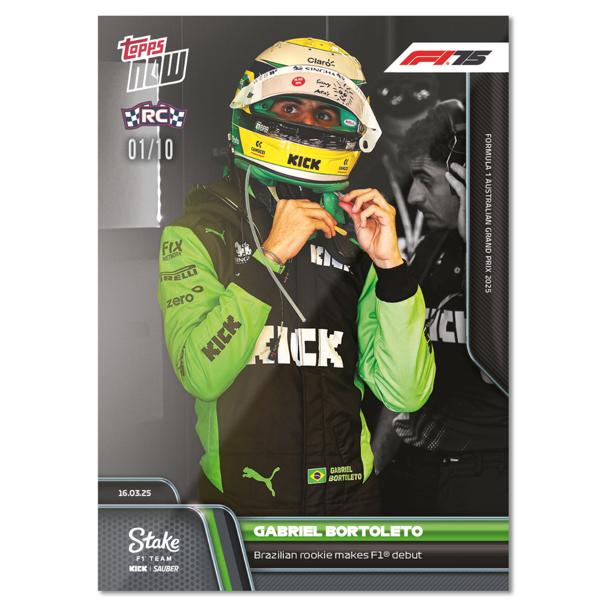 Gabriel Bortoleto - 2025 Formula 1 Topps NOW Card 16 - PR: 1343 - Image 5