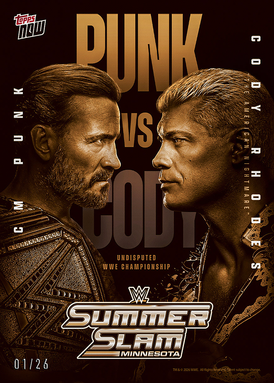 CM Punk/Cody Rhodes - 2026 WWE Topps NOW - Card SS03 - PR: 950 - Image 2