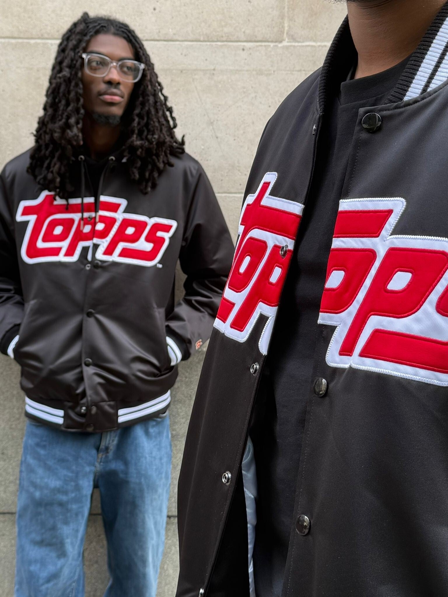 Topps Black Heavyweight Satin Bomber Jacket - Image 4