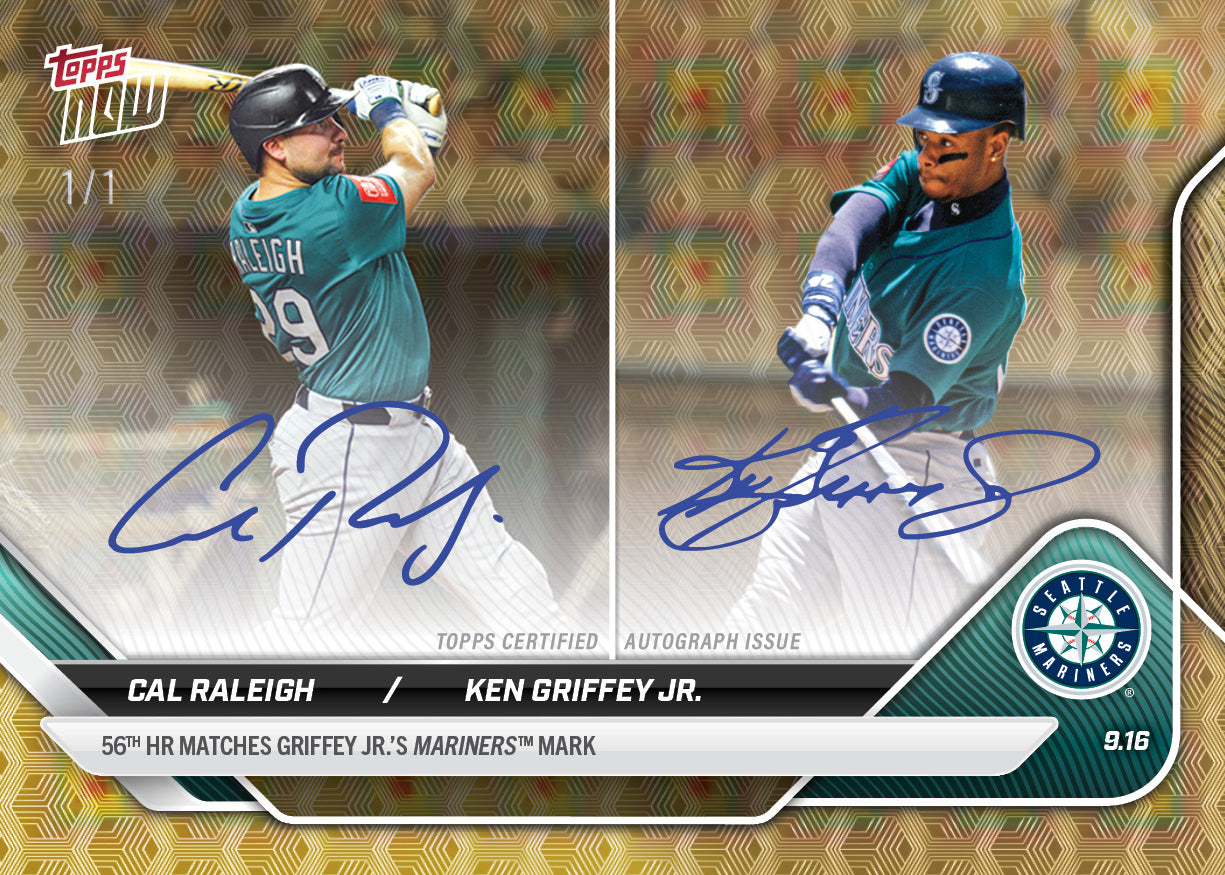 Cal Raleigh / Ken Griffey Jr. - 2025 MLB Topps NOW - Card 720 - LOOK FOR DUAL AUTO - PR: 16484 - Image 2