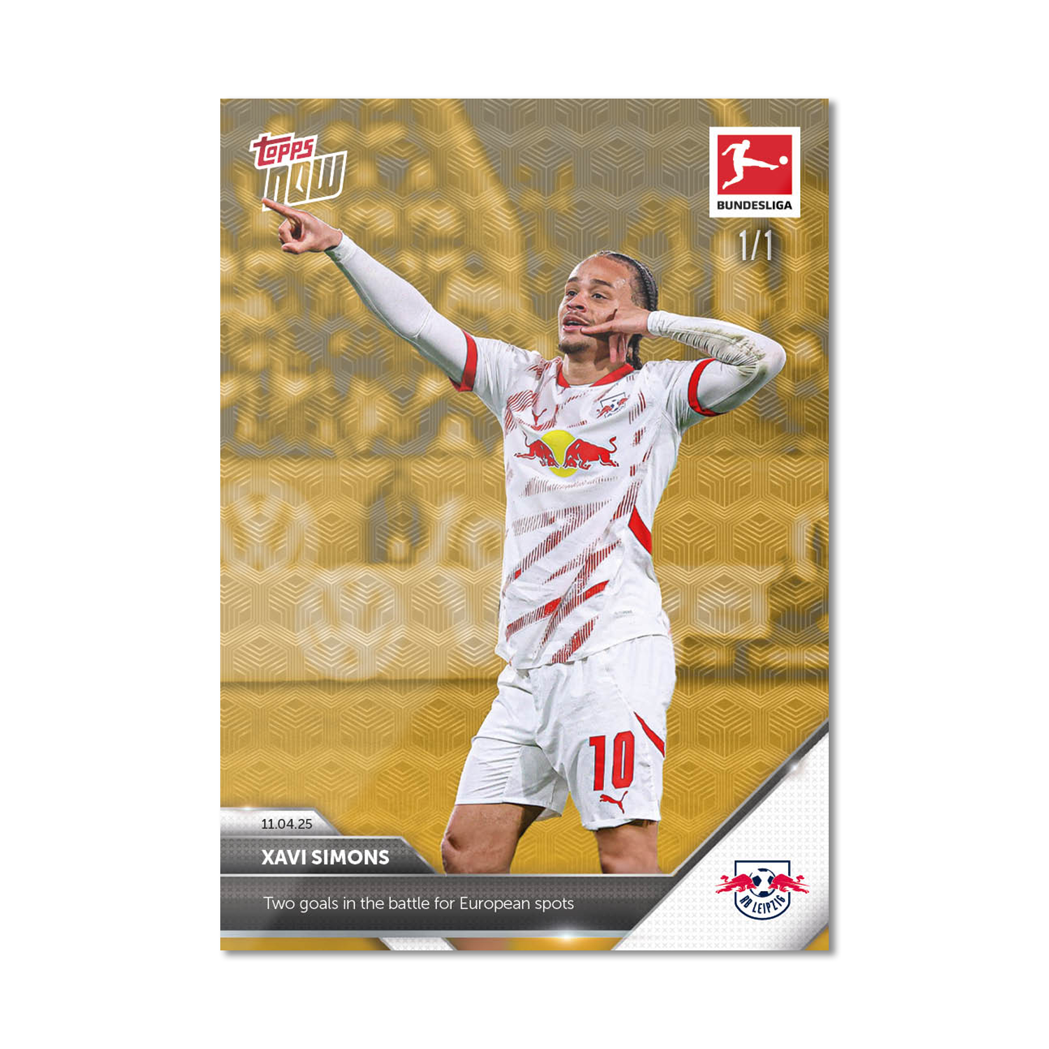 Alternative view of Xavi Simons - 2024-25 Bundesliga Topps NOW Card 162 - PR: 82