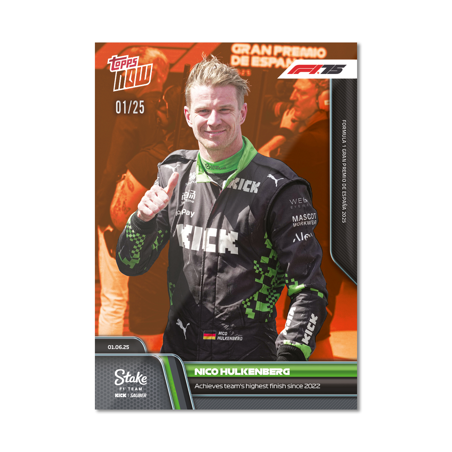 Nico Hulkenberg - 2025 Formula 1 Topps NOW - Card 42 - PR: 753 - Image 5