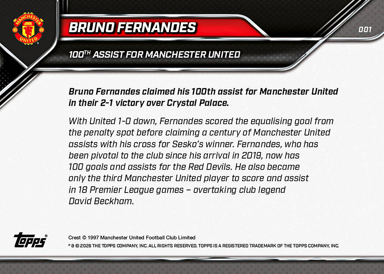 Bruno Fernandes - 2026 Manchester United Topps NOW - Card 1 - PR: 197 - Image 7