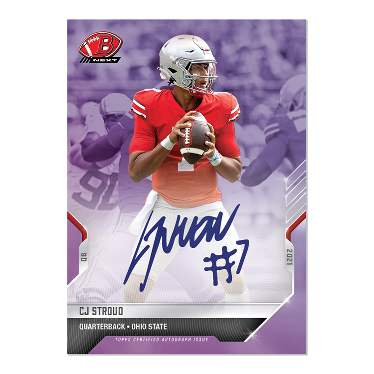 On-Card Auto # to 25 - CJ Stroud - 2021 Bowman NEXT TOPPS NOW Football Card 10C