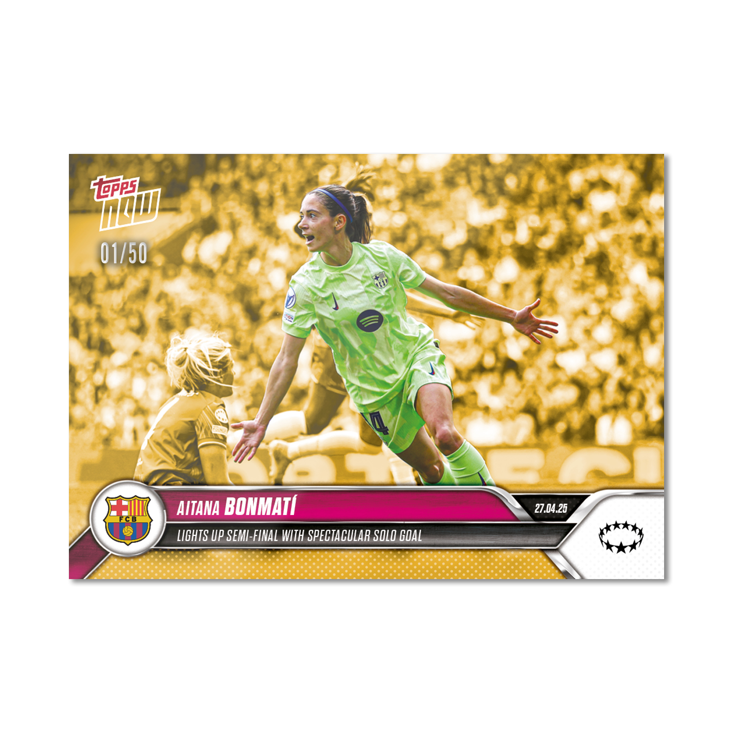 Aitana Bonmatí - 2024-25 UWCL Topps NOW - Card 23 - PR: 721 - Image 6