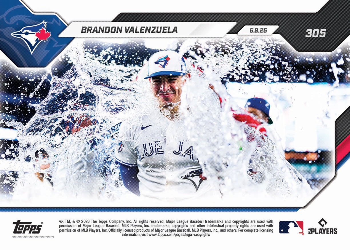 Brandon Valenzuela - 2026 MLB Topps NOW - Card 305 - PR: 1065 - Image 2