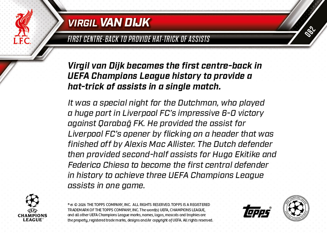 Virgil van Dijk - 2025-26 UCL Topps NOW - Card 82 - PR: 751 - Image 7