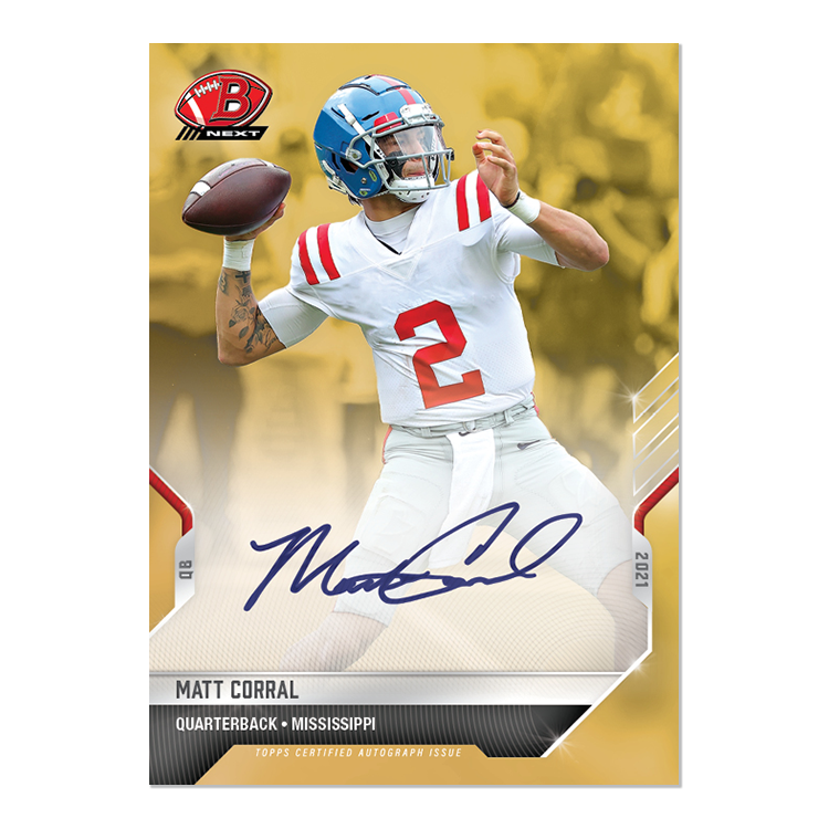 On-Card Auto # to 1 - Matt Corral - 2021 Bowman NEXT TOPPS NOW Football Card 5F