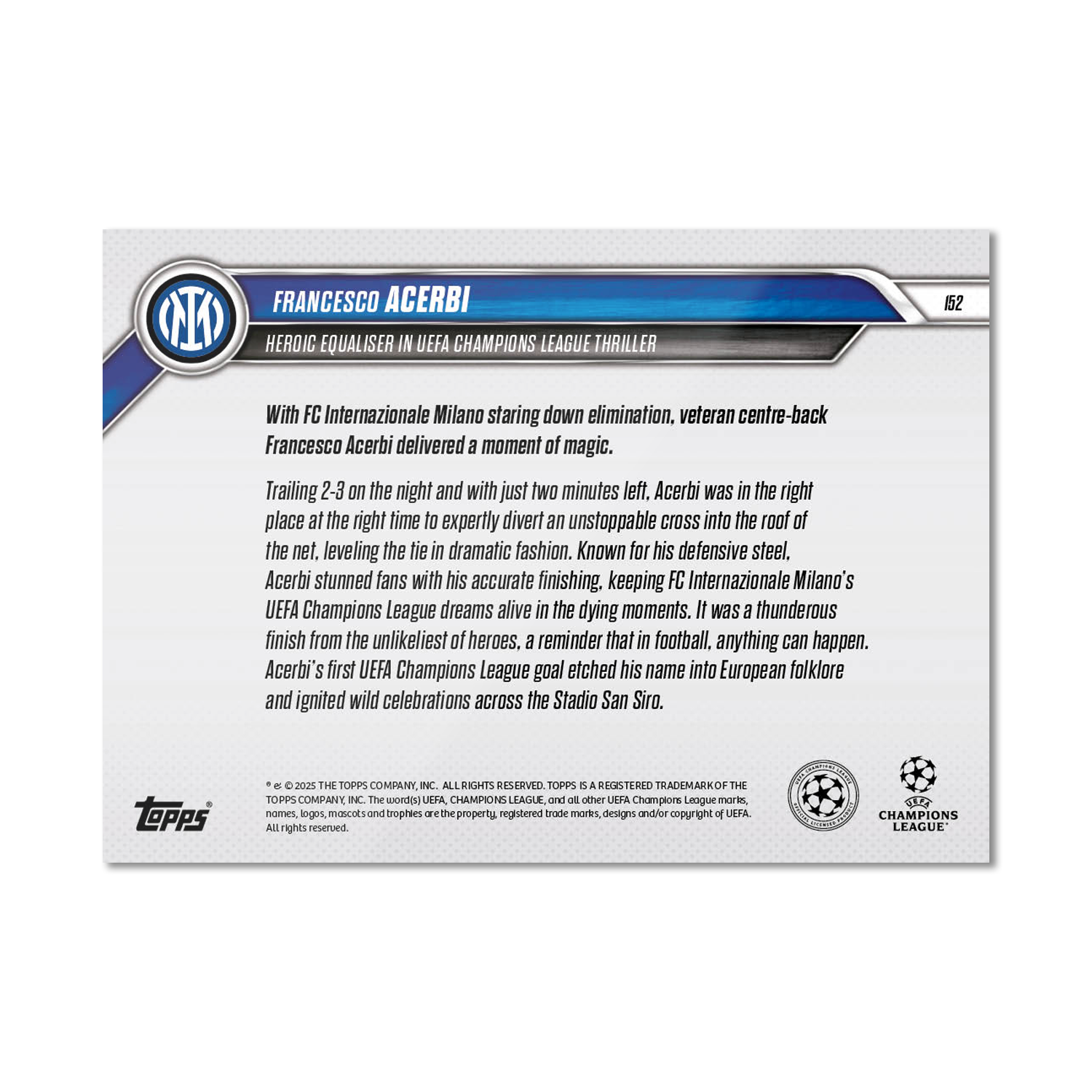 Francesco Acerbi - 2024-25 UCL Topps NOW - Card 152 - Image 7