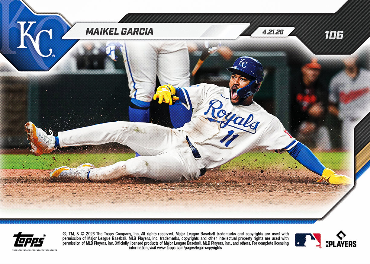 Maikel Garcia - 2026 MLB Topps NOW - Card 106 - PR: 564 - Image 2