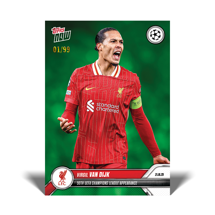 Virgil van Dijk - 50th UEFA Champions League appearance - 24/25 UCL Topps NOW Card 75 - PR: 698 - Image 4