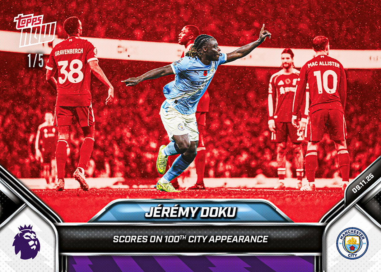 Jérémy Doku - 2025-26 Premier League Topps NOW - Card 57 - PR: 394 - Image 3