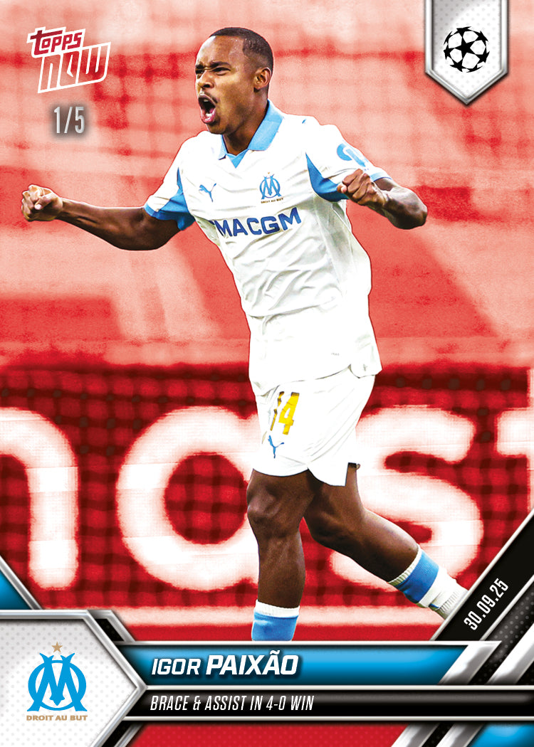 Igor Paixão - 2025-26 UCL Topps NOW - Card 26 - PR: 133 - Image 3