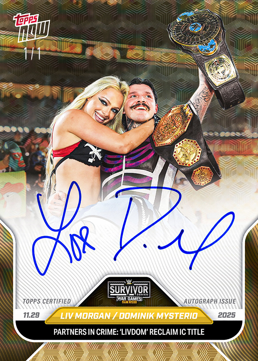 Liv Morgan / Dominik Mysterio - 2025 WWE Topps NOW - Card 129 - PR: 3235 - Image 2