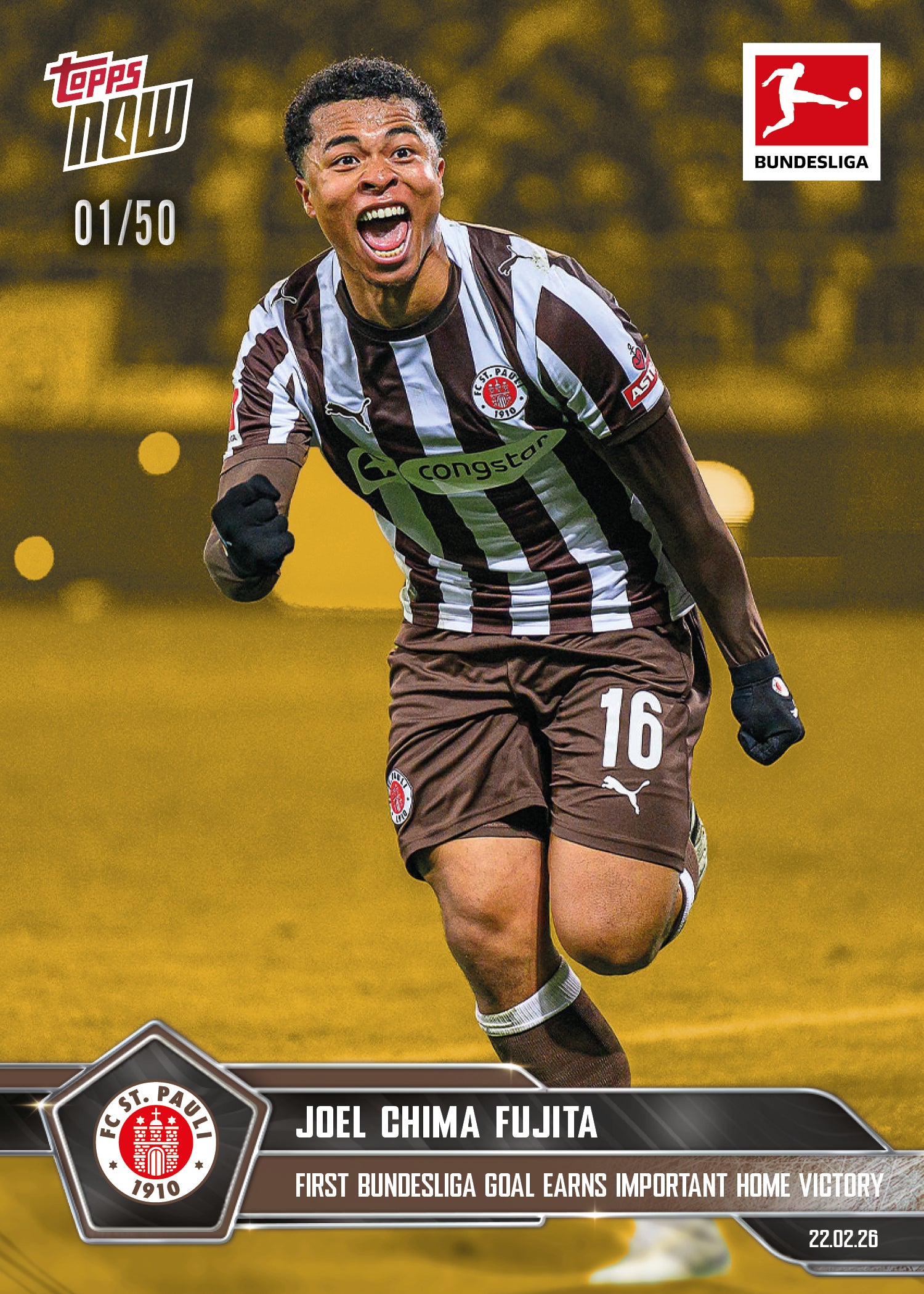 Joel Chima Fujita - 2025-26 Bundesliga Topps NOW - Card 130 - PR: 400 - Image 6