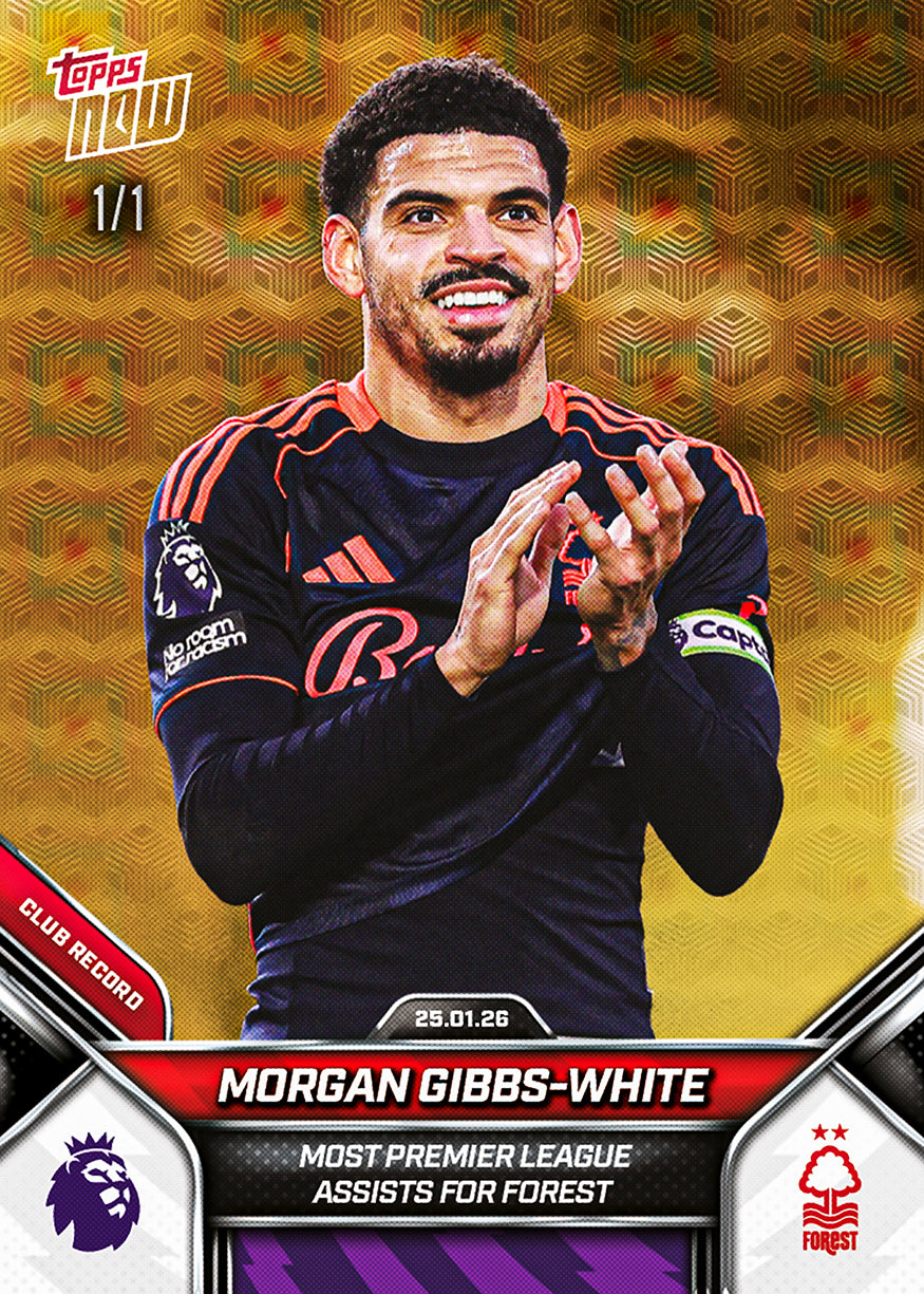 Morgan Gibbs-White - 2025-26 Premier League Topps NOW - Card 117 - PR: 208 - Image 2