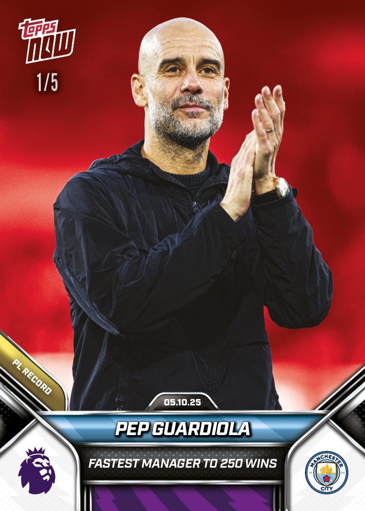 Pep Guardiola - 2025-26 Premier League Topps NOW - Card 34 - PR: 591 - Image 3