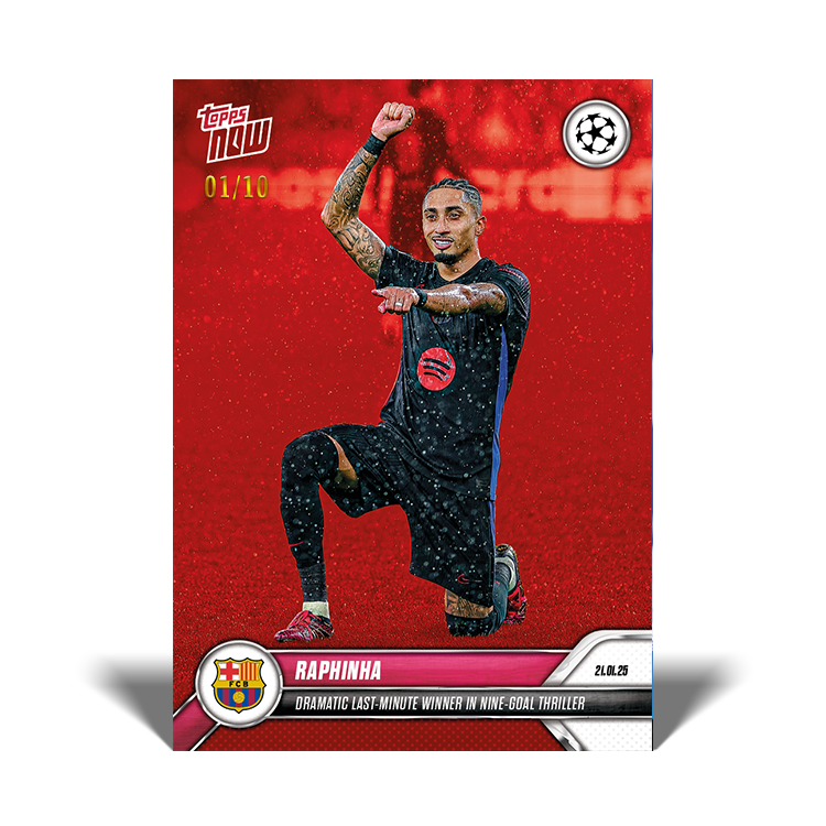 Raphinha - Dramatic last-minute winner in nine-goal thriller - 24/25 UCL Topps NOW Card 74 - PR: 647 - Image 3