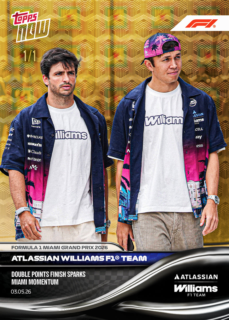 Atlassian Williams F1 Team - 2026 Formula 1 Topps NOW - Card 28 - PR: 1529 - Image 2