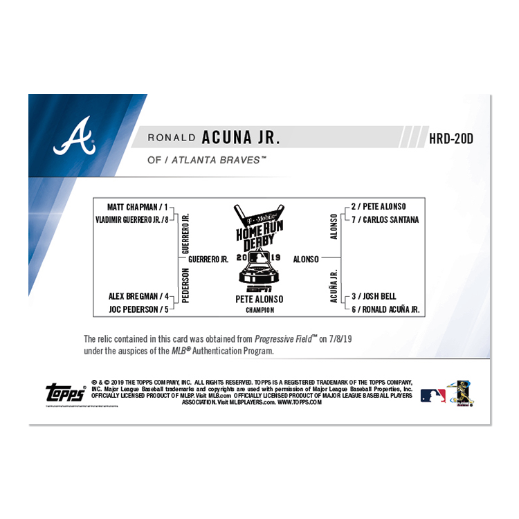 Sock Relic # to 5 - Ronald Acuna Jr. - MLB TOPPS NOW Card HRD21D - Image 2