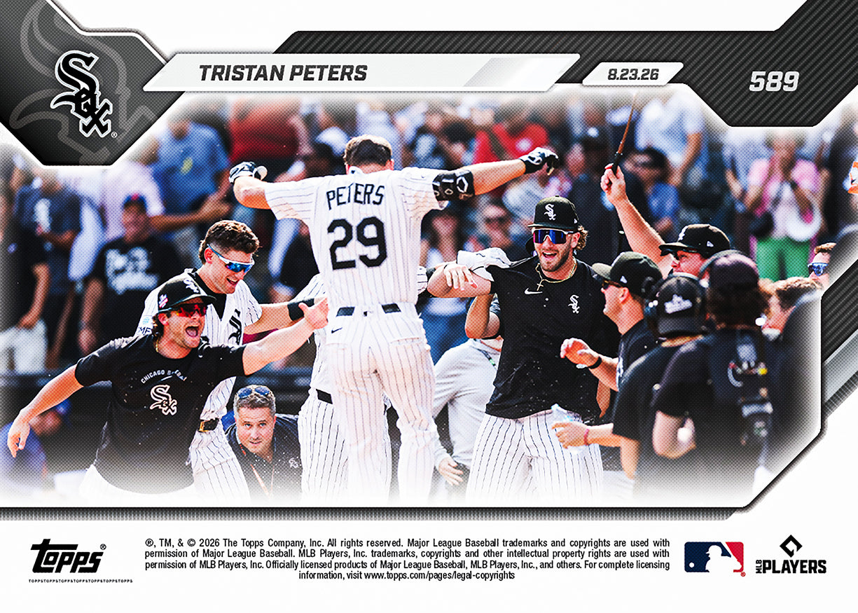 Alternative view of Tristan Peters - 2026 MLB Topps NOW - Card 589 - PR: 959