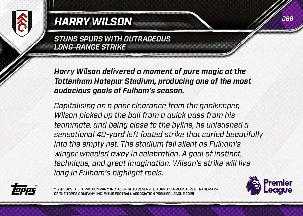 Harry Wilson - 2025-26 Premier League Topps NOW - Card 66 - PR: 154 - Image 7