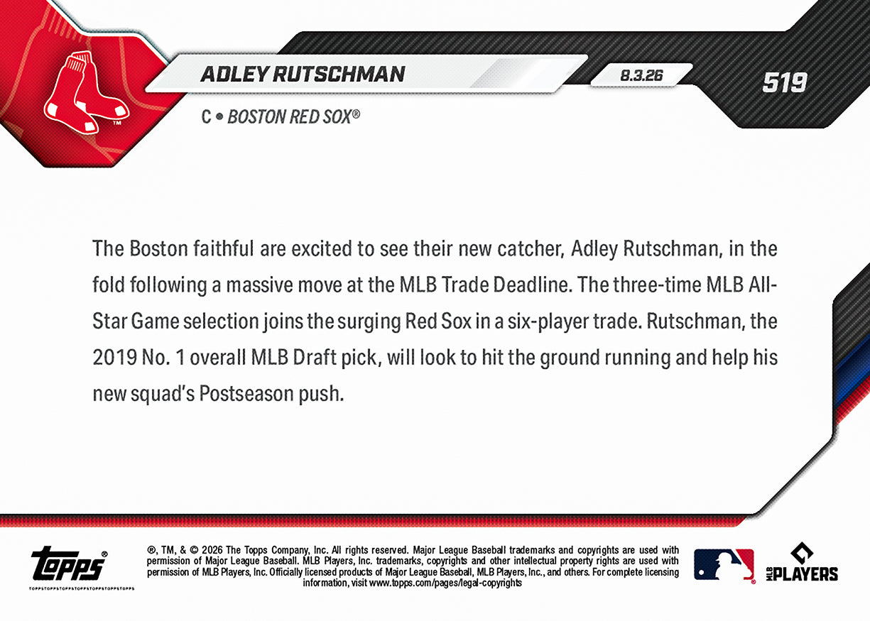 Adley Rutschman - 2026 MLB Topps NOW - Card 519 - PR: 2293 - Image 2