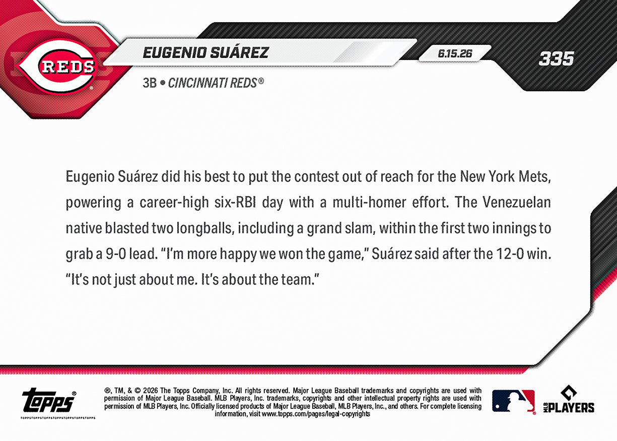 Eugenio Suárez - 2026 MLB Topps NOW - Card 335 - PR: 530 - Image 2