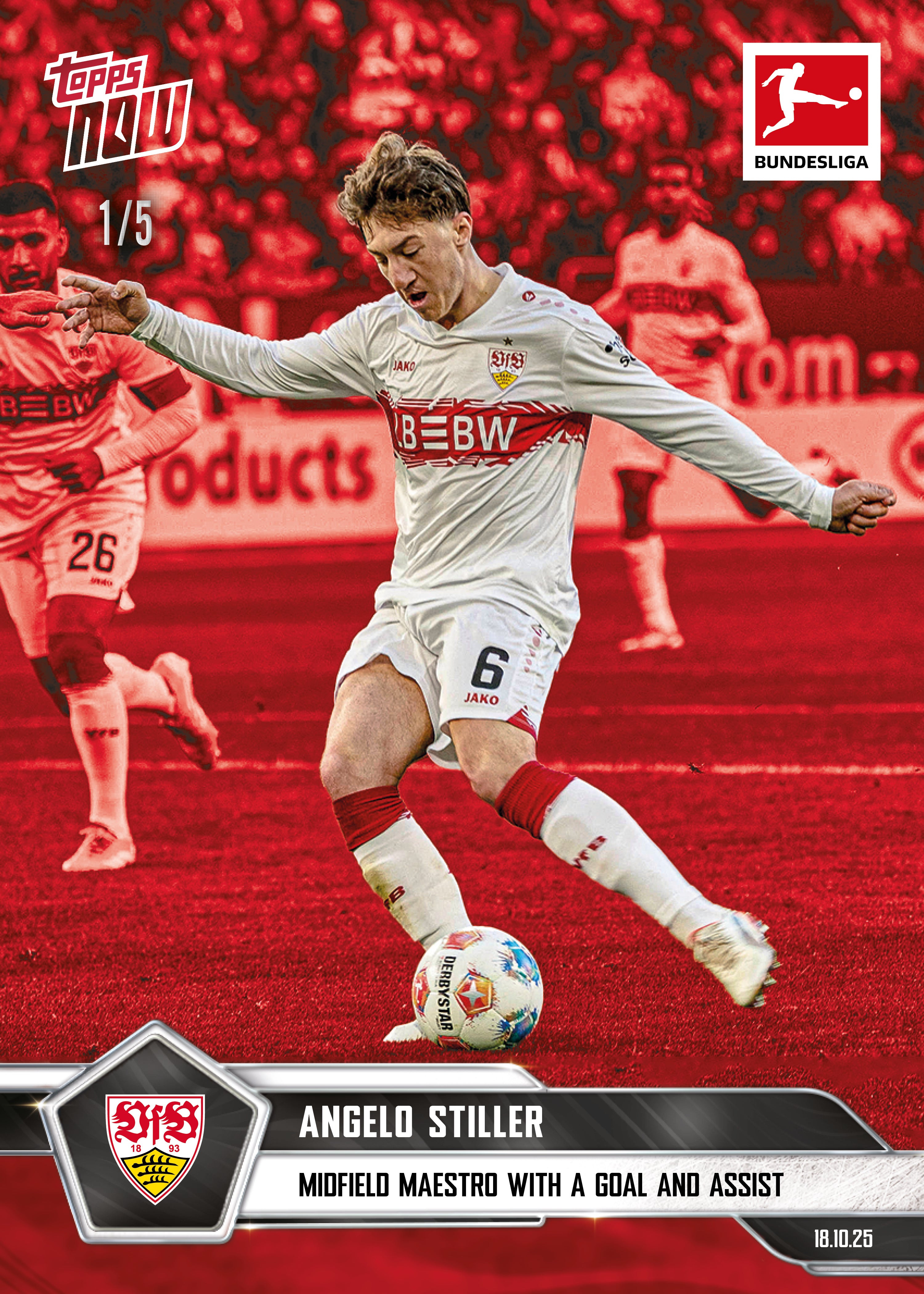 Angelo Stiller - 2025-26 Bundesliga Topps NOW - Card 45 - PR: 188 - Image 3