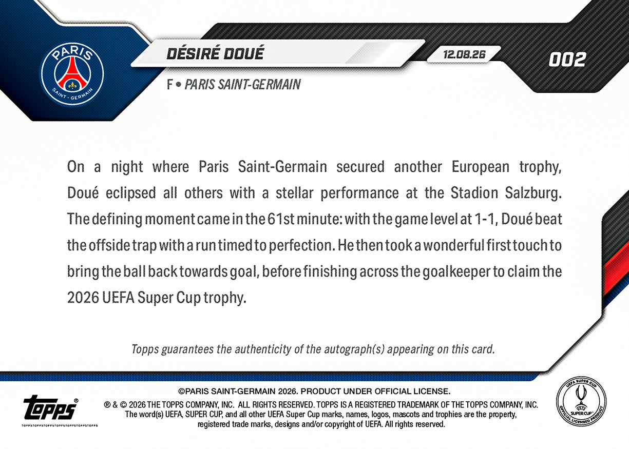 Désiré Doué - 2026-27 UCL Topps NOW Card 2 - PR: 2997 - Image 8