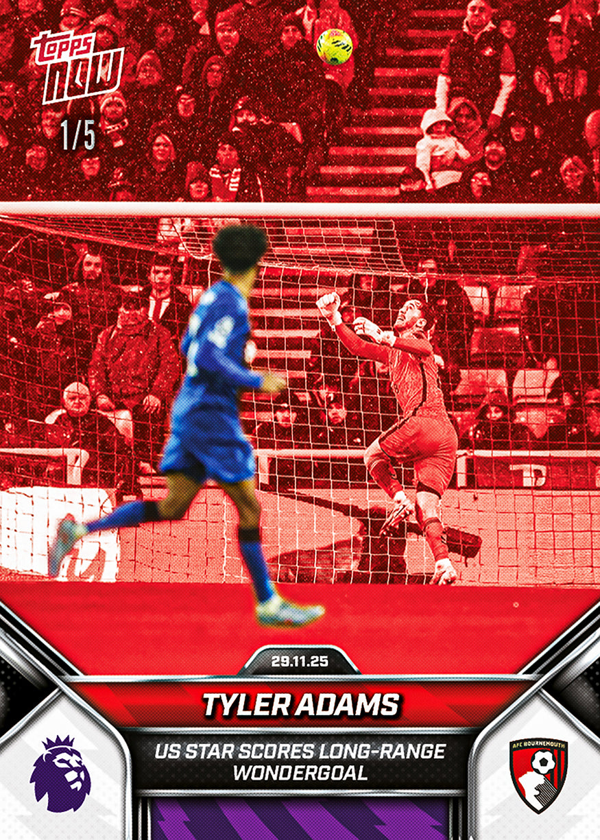 Tyler Adams - 2025-26 Premier League Topps NOW - Card 64 - PR: 372 - Image 3
