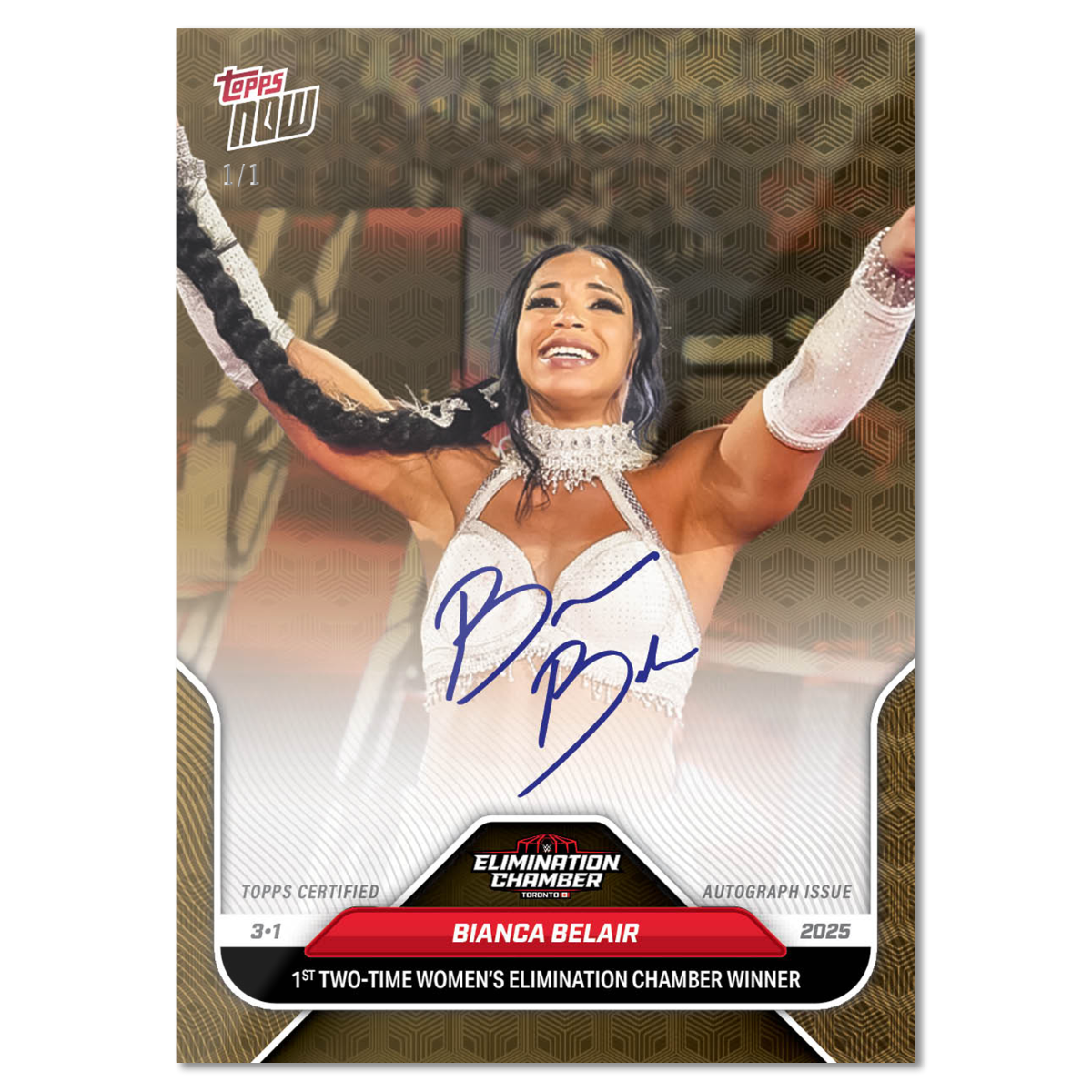 Bianca Belair - 2025 WWE Topps NOW - Card 23 - LOOK FOR AUTOS - PR: 1799 - Image 2