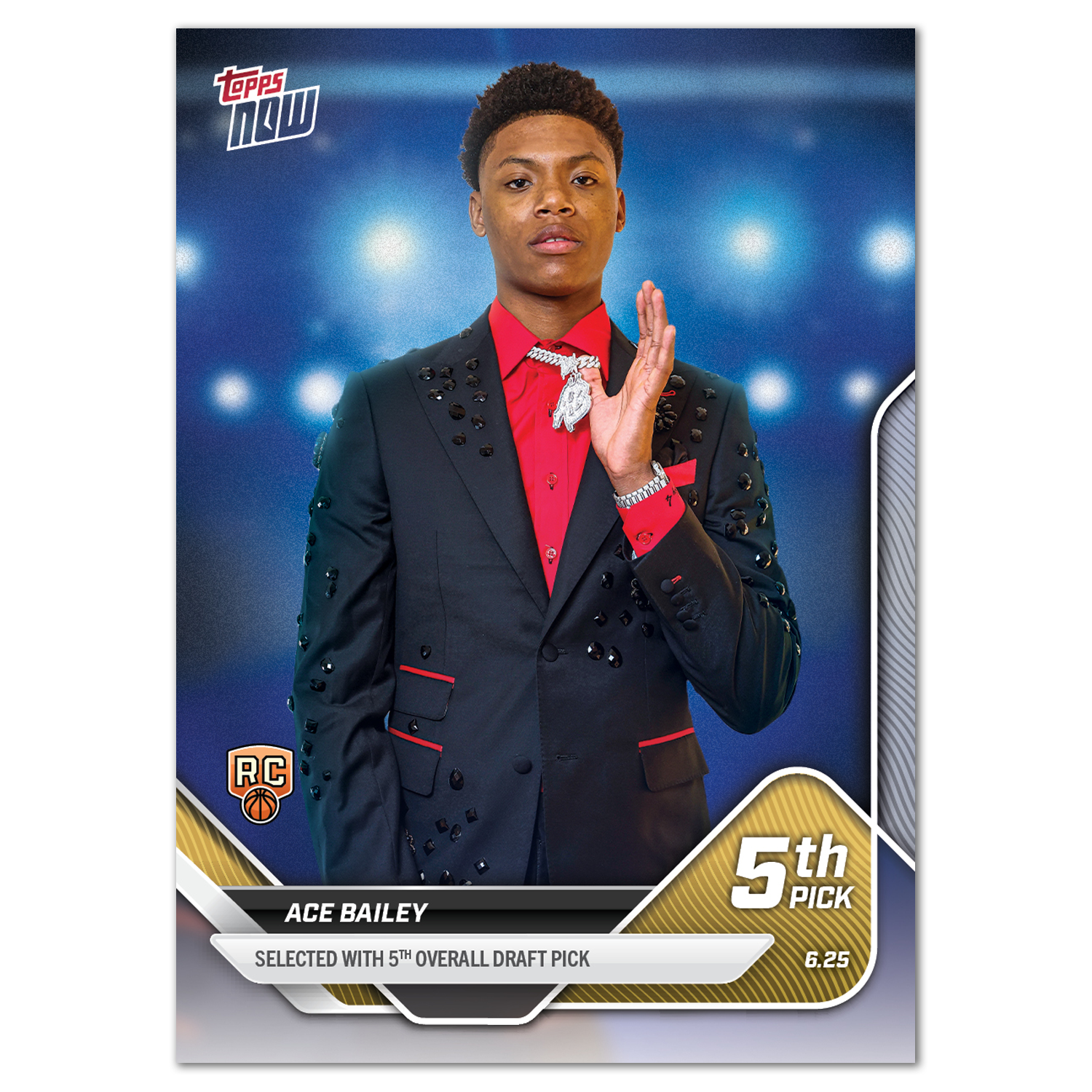 Ace Bailey - 2025 Topps NOW Basketball - Card D5 - LOOK FOR AUTOS - PR: 3859