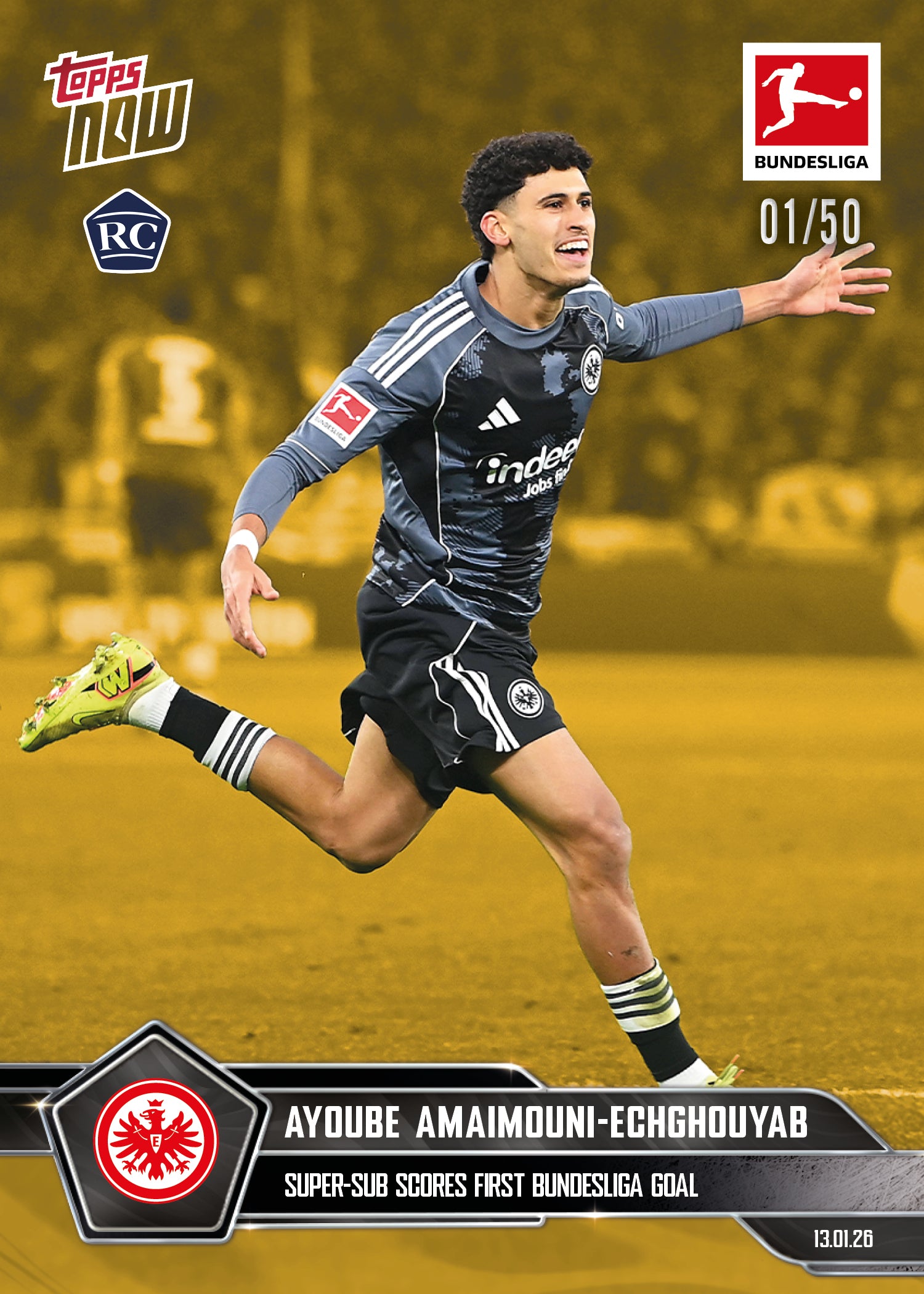 Ayoube Amaimouni-Echghouyab - 2025-26 Bundesliga Topps NOW - Card 95 - PR: 605 - Image 6