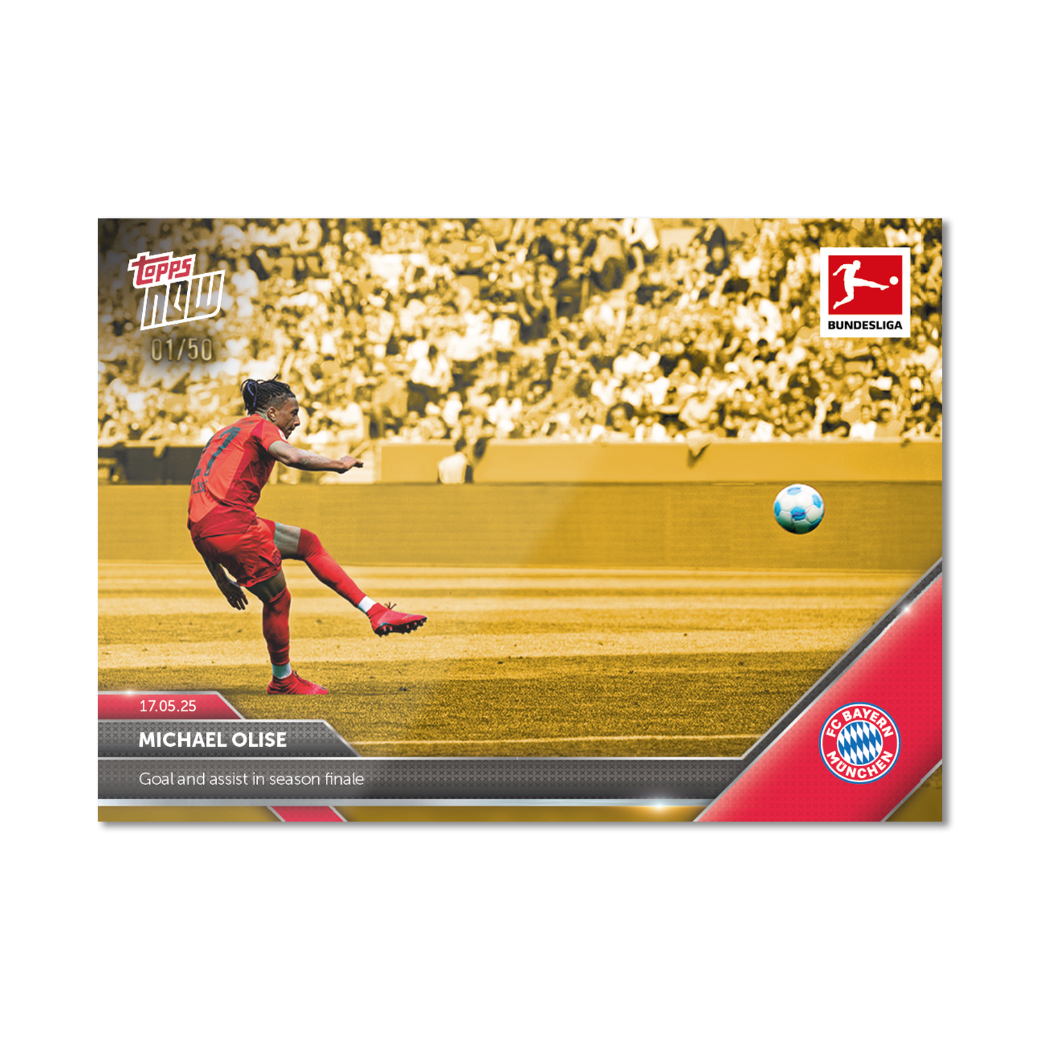 Michael Olise - 2024-25 Bundesliga Topps NOW - Card 193 - PR: 295 - Image 6