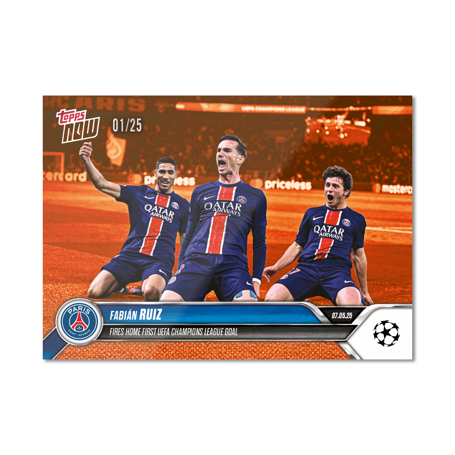 Fabián Ruiz - 2024-25 UCL Topps NOW - Card 155 - PR: 143 - Image 5