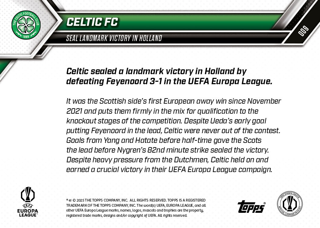Celtic FC - 2025-26 UEL Topps NOW - Card 9 - PR: 164 - Image 7