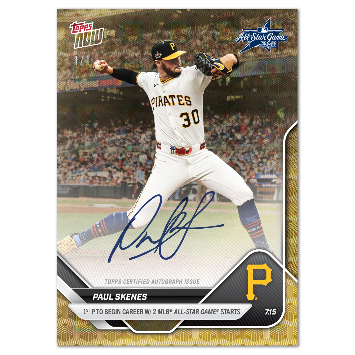 Paul Skenes - 2025 MLB Topps NOW - Card 428 - LOOK FOR AUTO - PR: 6406 - Image 2