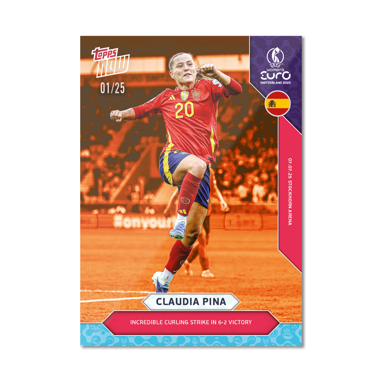 Cláudia Pina - UEFA Women’s EURO 2025™ Topps NOW - Card 10 - PR: 231 - Image 5