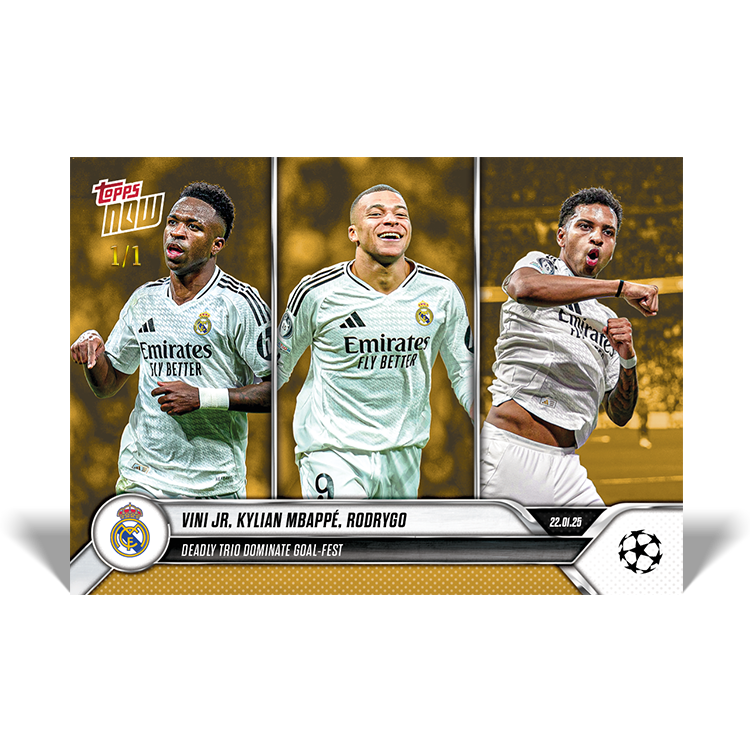 Rodrygo X Kylian Mbappé X Vini Jr - Deadly trio dominate goal-fest - 24/25 UCL Topps NOW Card 83 - PR: 2299 - Image 2
