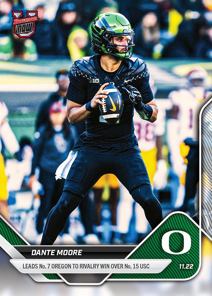 Dante Moore - 2025-26 Bowman U NOW Football - Card 49 - PR: 495