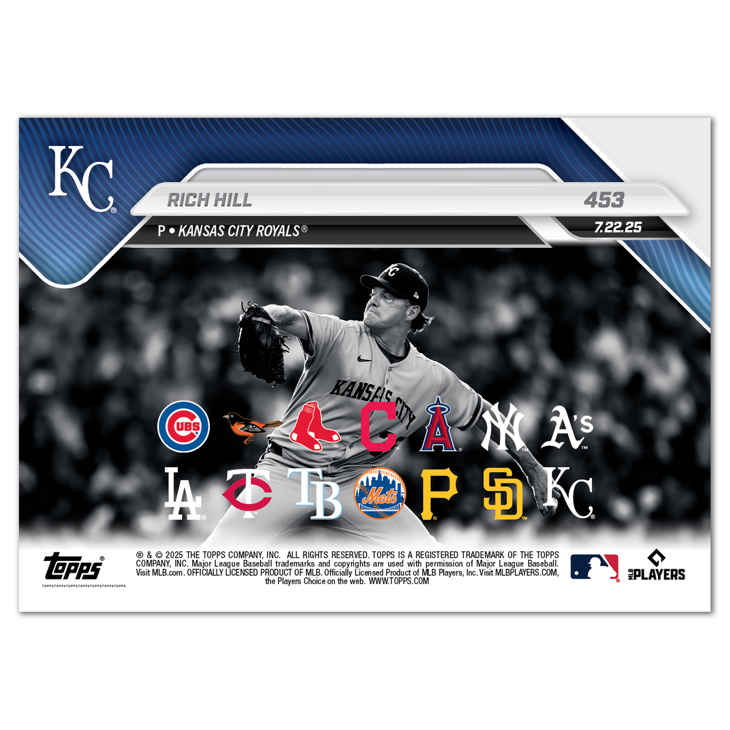 Rich Hill - 2025 MLB Topps NOW - Card 453 - PR: 957 - Image 2