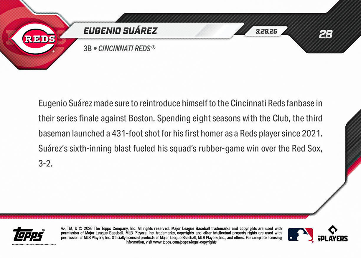 Eugenio Suárez - 2026 MLB Topps NOW - Card 28 - PR: 655 - Image 2