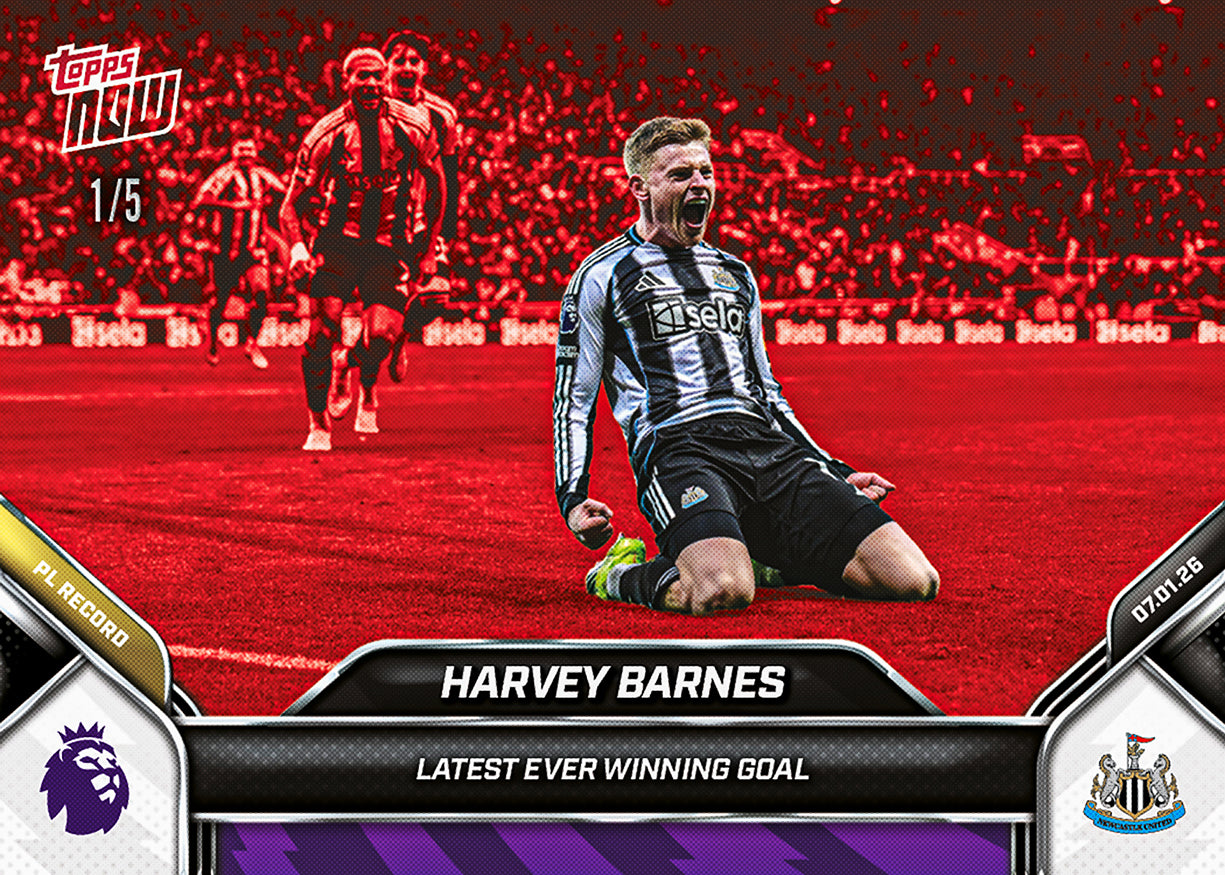 Harvey Barnes - 2025-26 Premier League Topps NOW - Card 106 - PR: 451 - Image 3