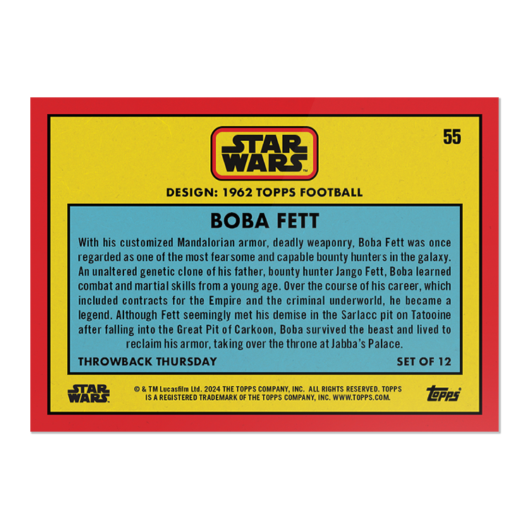 2024 Throwback Thursday Star Wars Edition Set #19 - 1962 Topps Football - PR: 881 - Image 3