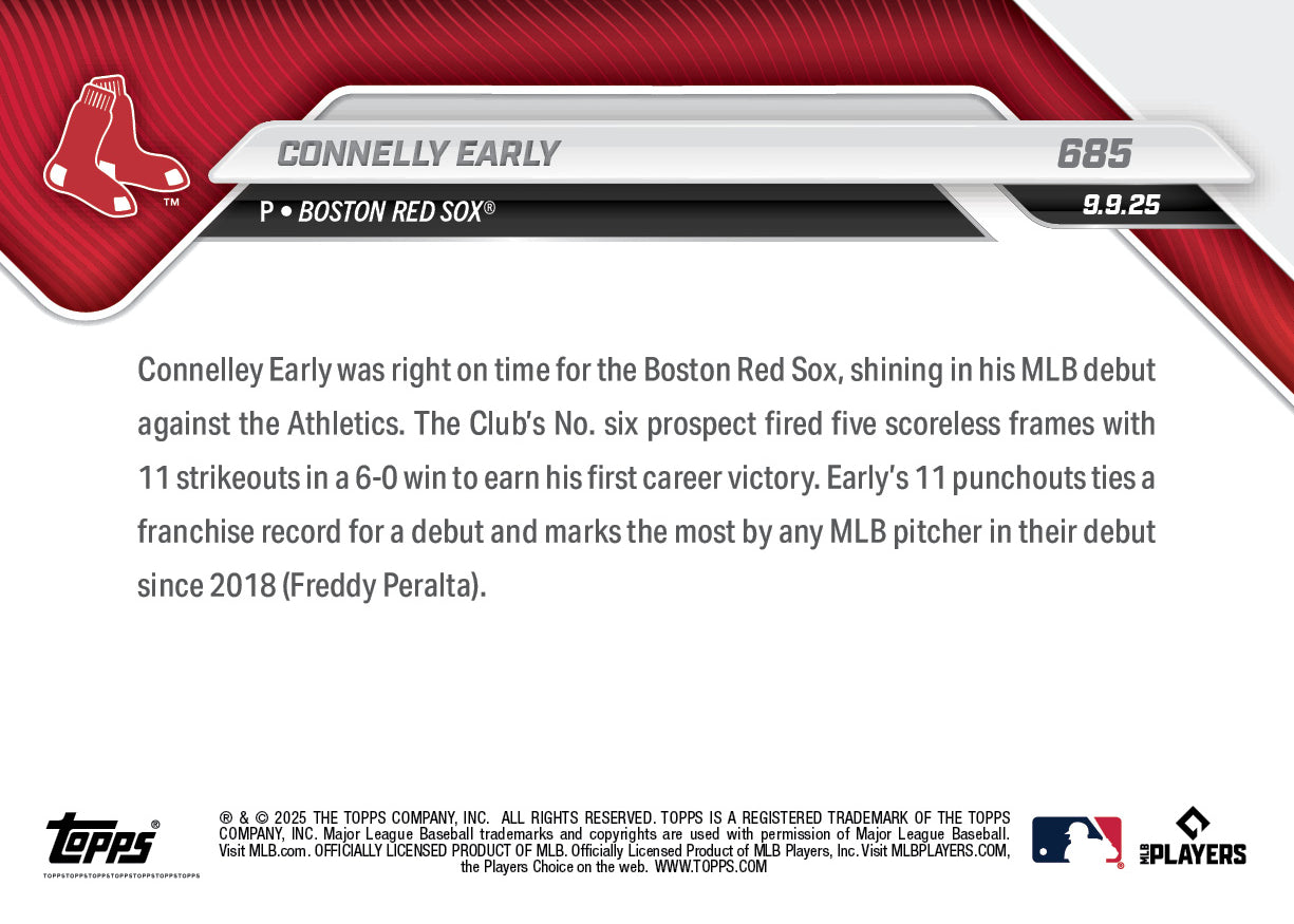 Connelly Early - 2025 MLB Topps NOW - Card 685 - LOOK FOR RELICS - PR: 4287 - Image 3