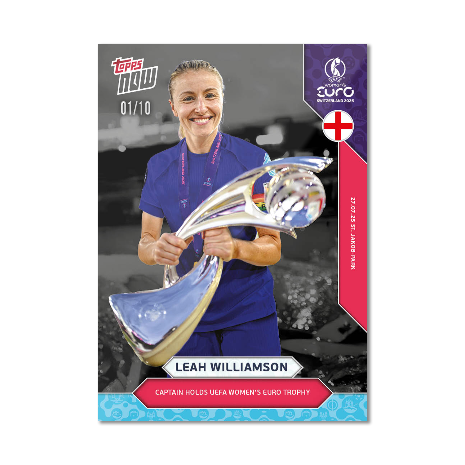 Leah Williamson - UEFA Women’s EURO 2025™ Topps NOW - Card 27 - LOOK FOR AUTO - PR: 915 - Image 5